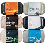 O Naturals 6-Piece Black Bar Soap Collection. 100% Natural. Organic Ingredients. Helps Acne, Helps Skin Moisturizes, Deep Cleanse, Luxurious Face Hands Body Soap Women & Men. Tripl