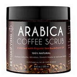 O Naturals Anti-Cellulite Exfoliating Organic Coffee Arabica, Dead Sea Salt Scrub. For Face Body & Legs. Best Acne, Eczema Stretch Marks Wrinkles & Varicose Veins. Boosts Circulati