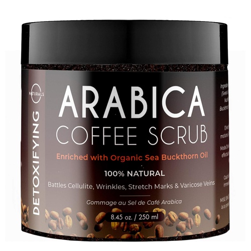  O Naturals Anti-Cellulite Exfoliating Organic Coffee Arabica, Dead Sea Salt Scrub. For Face Body & Legs. Best Acne, Eczema Stretch Marks Wrinkles & Varicose Veins. Boosts Circulati