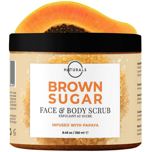  O Naturals Exfoliating Boost Brightening Skin Papaya Sugar Natural Scrub Face Body & Foot Anti Cellulite Remove Dark Spot Age Spot Acne Stretch Mark Moisturizing Hydrating Men-Wome