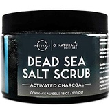 O Naturals Mens Exfoliating Activated Charcoal Dead Sea Salt Scrub, for Face Body & Foot. Anti-Aging Mens Skin Care Routine. Blackhead & Helps Acne Pore Minimizer Ultra Hydrating O