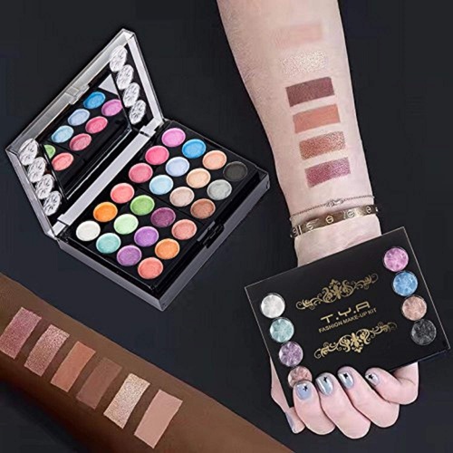  OUO Eyeshadow Palette LT Makeup Palette 37 Bright Colors Matter and Shimmer Lip Gloss Blush Brushes Cosmetic Makeup Eyeshadow Highly Pigmented Palette for Girls Festival Birthday Gift