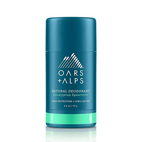  Oars + Alps Natural Deodorant for Men and Women, Aluminum Free and Alcohol Free, Vegan and Gluten Free, Eucalyptus Spearmint, 1 Pack, 2.6 Oz