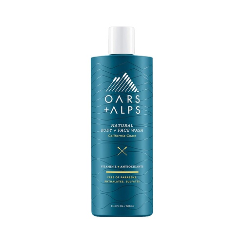  Oars + Alps Mens Body Wash, Natural Skin Care, Hydrates with Aloe Vera and Jojoba Oil, Vegan and Gluten Free