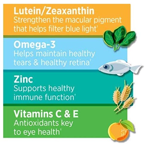  Ocuvite Adult 50+ Vitamin & Mineral Supplement with Lutein, Zeaxanthin, and Omega-3, Soft Gels