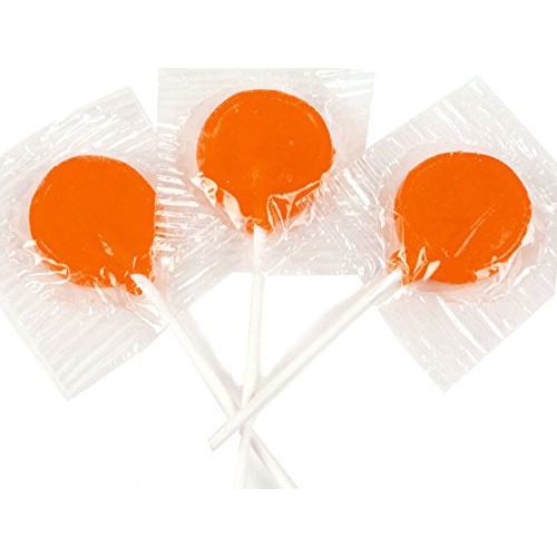  Orange Colored and Orange Flavored Hard Candy Lollipops - Oh! Nuts (1 LB bag)