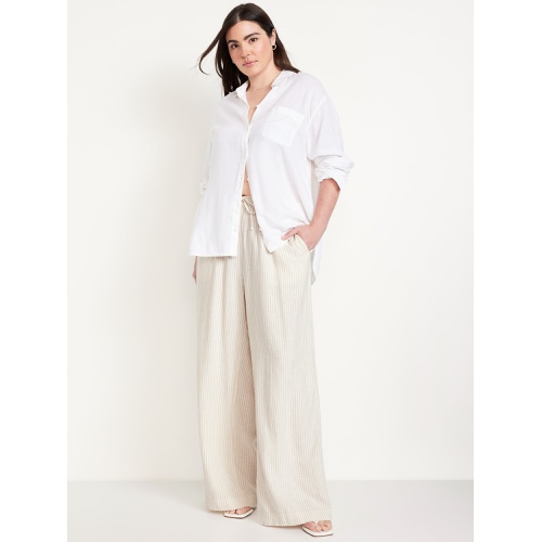 올드네이비 Oldnavy High-Waisted Linen-Blend Super Wide-Leg Pants