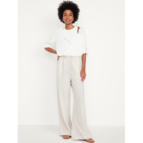 올드네이비 Oldnavy High-Waisted Linen-Blend Super Wide-Leg Pants