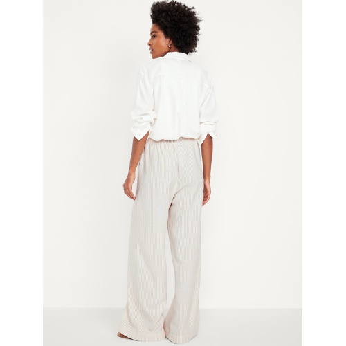 올드네이비 Oldnavy High-Waisted Linen-Blend Super Wide-Leg Pants