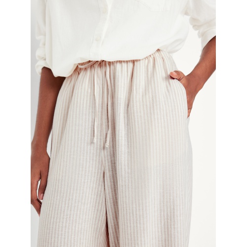 올드네이비 Oldnavy High-Waisted Linen-Blend Super Wide-Leg Pants