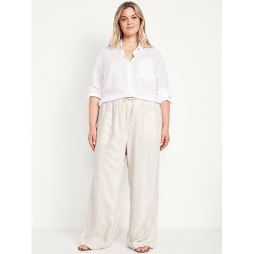 올드네이비 Oldnavy High-Waisted Linen-Blend Super Wide-Leg Pants