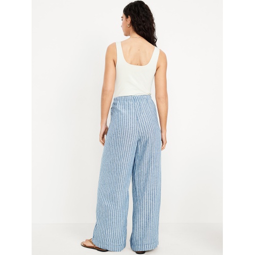 올드네이비 Oldnavy High-Waisted Linen-Blend Super Wide-Leg Pants