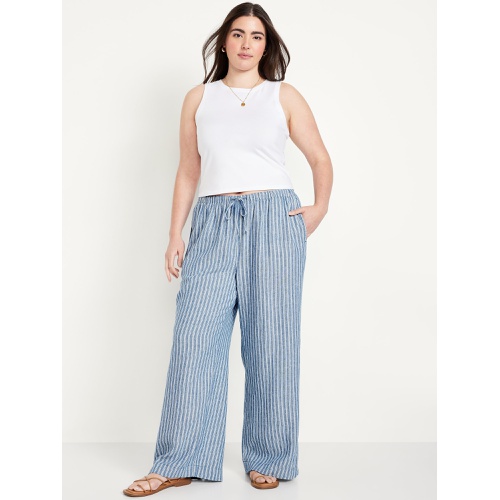 올드네이비 Oldnavy High-Waisted Linen-Blend Super Wide-Leg Pants