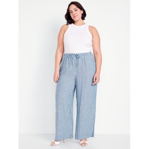 올드네이비 Oldnavy High-Waisted Linen-Blend Super Wide-Leg Pants