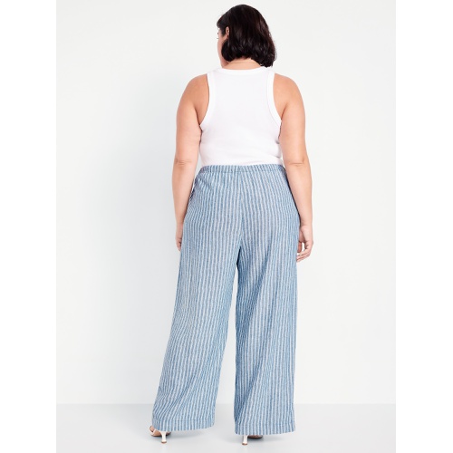 올드네이비 Oldnavy High-Waisted Linen-Blend Super Wide-Leg Pants