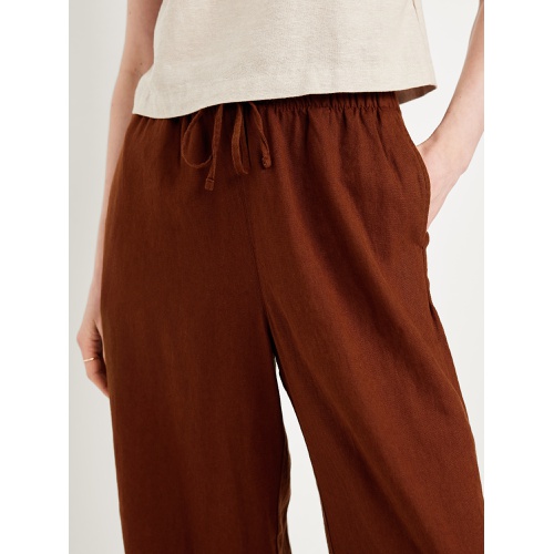 올드네이비 Oldnavy High-Waisted Linen-Blend Super Wide-Leg Pants
