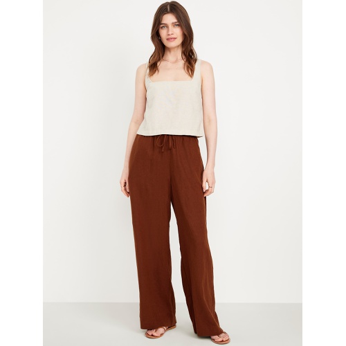 올드네이비 Oldnavy High-Waisted Linen-Blend Super Wide-Leg Pants