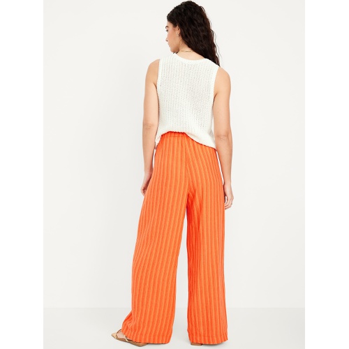 올드네이비 Oldnavy High-Waisted Linen-Blend Super Wide-Leg Pants