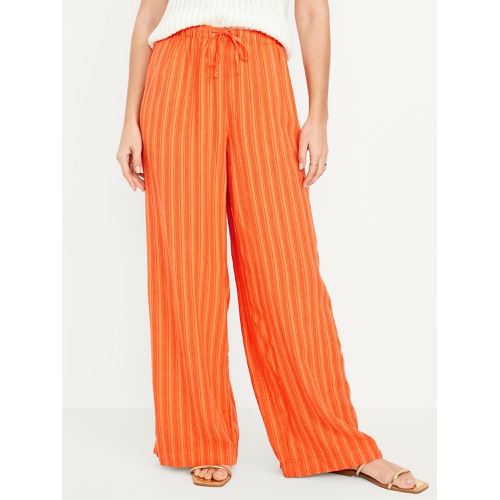 올드네이비 Oldnavy High-Waisted Linen-Blend Super Wide-Leg Pants