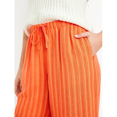 올드네이비 Oldnavy High-Waisted Linen-Blend Super Wide-Leg Pants