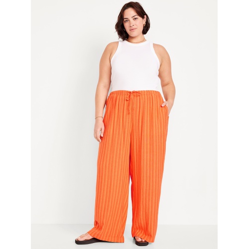 올드네이비 Oldnavy High-Waisted Linen-Blend Super Wide-Leg Pants