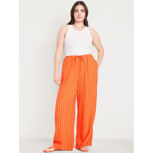올드네이비 Oldnavy High-Waisted Linen-Blend Super Wide-Leg Pants