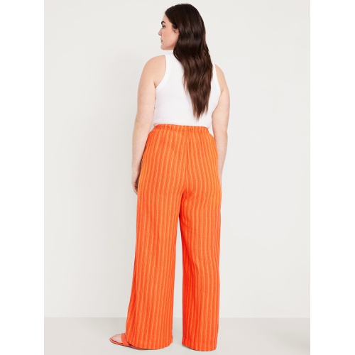 올드네이비 Oldnavy High-Waisted Linen-Blend Super Wide-Leg Pants