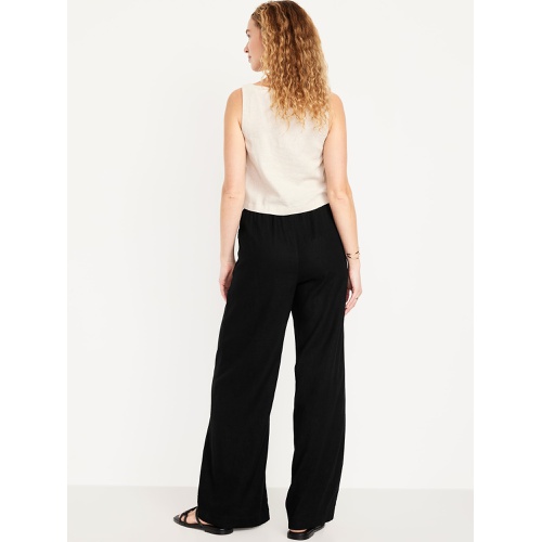 올드네이비 Oldnavy High-Waisted Linen-Blend Super Wide-Leg Pants