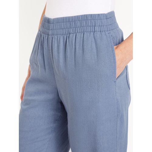올드네이비 Oldnavy High-Waisted Linen-Blend Straight Ankle Pants