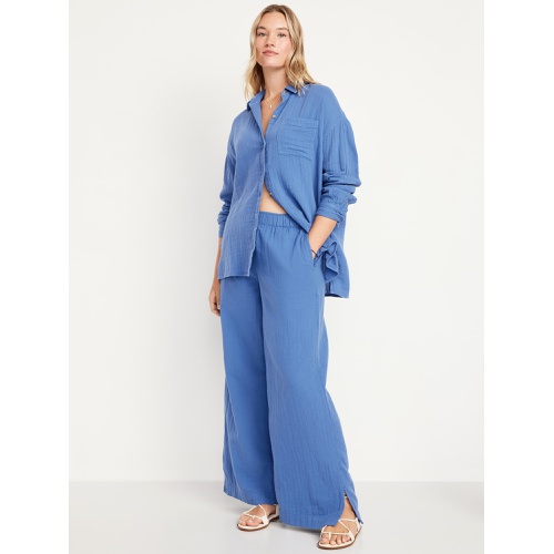 올드네이비 Oldnavy High-Waisted Crinkle Gauze Wide-Leg Pants