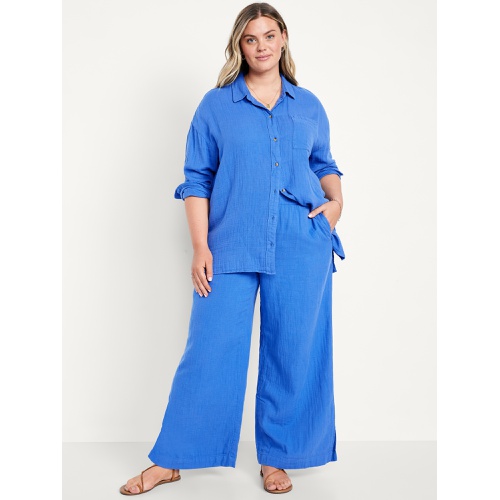 올드네이비 Oldnavy High-Waisted Crinkle Gauze Wide-Leg Pants