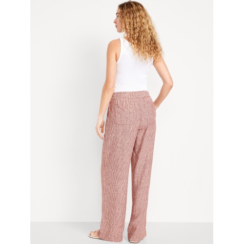 올드네이비 Oldnavy High-Waisted Linen-Blend Wide-Leg Pants