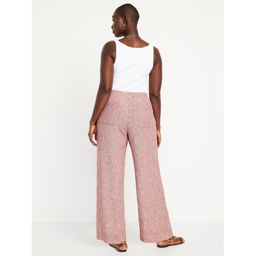 올드네이비 Oldnavy High-Waisted Linen-Blend Wide-Leg Pants
