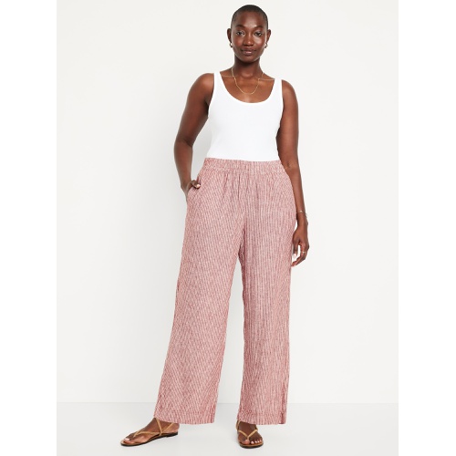올드네이비 Oldnavy High-Waisted Linen-Blend Wide-Leg Pants