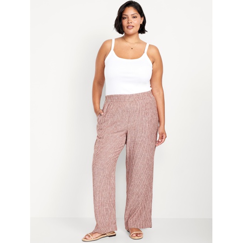 올드네이비 Oldnavy High-Waisted Linen-Blend Wide-Leg Pants