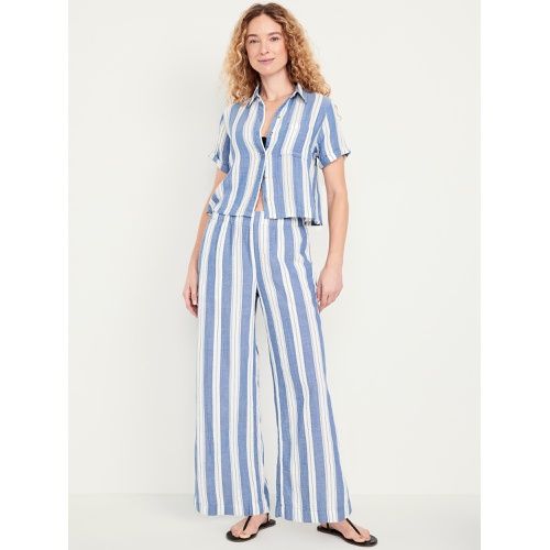 올드네이비 Oldnavy High-Waisted Crinkle Gauze Wide-Leg Pants