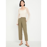 Oldnavy High-Waisted Linen-Blend Straight Ankle Pants
