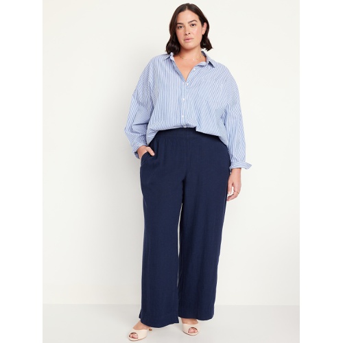 올드네이비 Oldnavy High-Waisted Linen-Blend Wide-Leg Pants