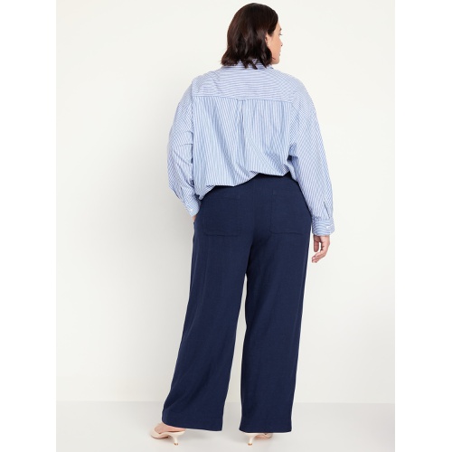 올드네이비 Oldnavy High-Waisted Linen-Blend Wide-Leg Pants