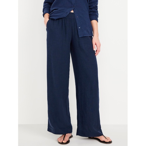 올드네이비 Oldnavy High-Waisted Linen-Blend Wide-Leg Pants