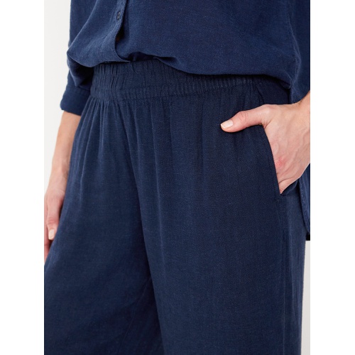 올드네이비 Oldnavy High-Waisted Linen-Blend Wide-Leg Pants