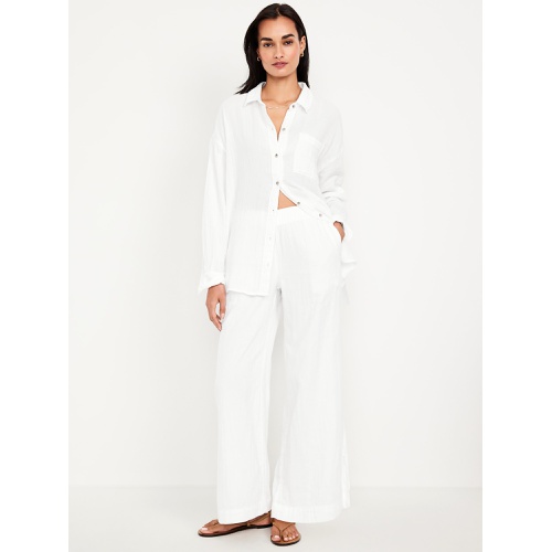 올드네이비 Oldnavy High-Waisted Crinkle Gauze Wide-Leg Pants
