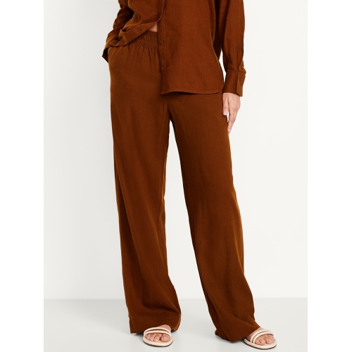 올드네이비 Oldnavy High-Waisted Linen-Blend Wide-Leg Pants