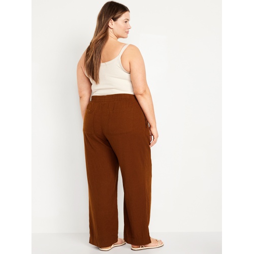 올드네이비 Oldnavy High-Waisted Linen-Blend Wide-Leg Pants