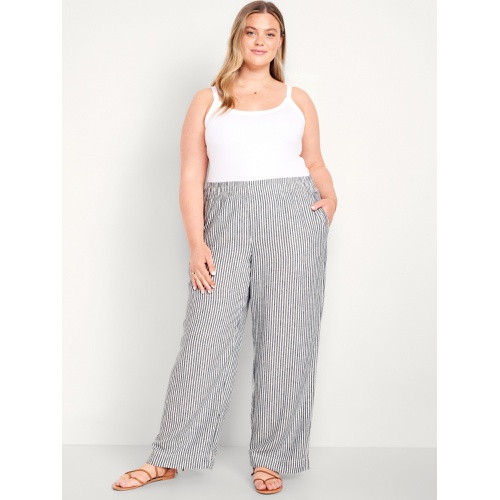 올드네이비 Oldnavy High-Waisted Linen-Blend Wide-Leg Pants