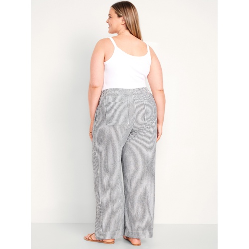 올드네이비 Oldnavy High-Waisted Linen-Blend Wide-Leg Pants