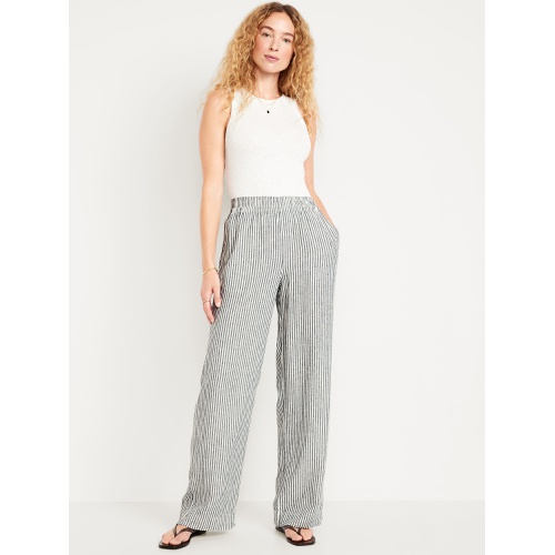 올드네이비 Oldnavy High-Waisted Linen-Blend Wide-Leg Pants
