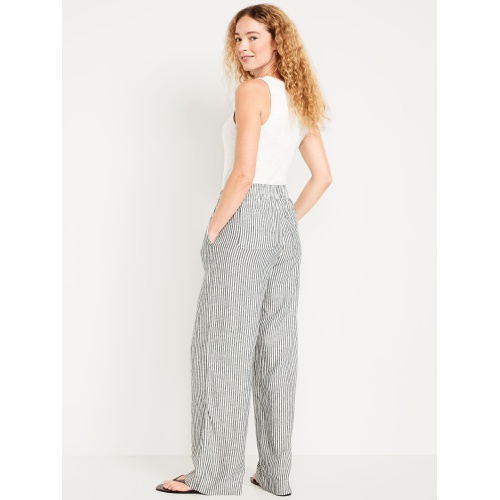 올드네이비 Oldnavy High-Waisted Linen-Blend Wide-Leg Pants