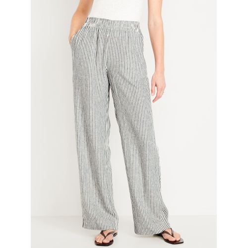 올드네이비 Oldnavy High-Waisted Linen-Blend Wide-Leg Pants