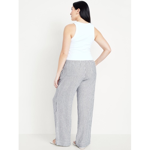 올드네이비 Oldnavy High-Waisted Linen-Blend Wide-Leg Pants